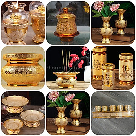 Mua  Bán lẻ lựa chọn  Đồ cúng Men phủ KIM SA (Chum  Lư  Ly  Dĩa  Ống nhang  Bình hoa) - thờ cúng
