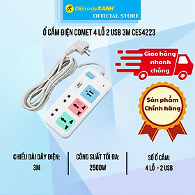 Mua Ổ cắm điện Comet 4 lỗ 2 USB 3m CES4223 - Hàng Chính Hãng