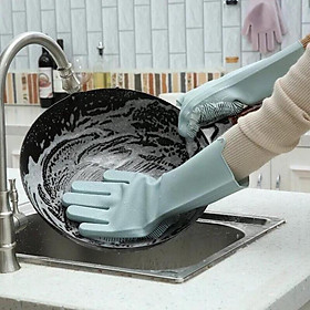 Mua Găng Tay Silicon Kiêm Miếng Rửa Bát Tạo Bọt 2 In 1 Thông Minh GDHUY01-A