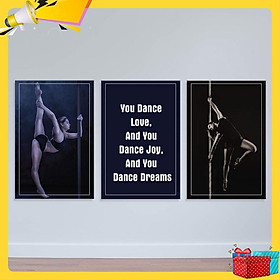 Bộ 3 tranh treo tường phòng tập nhảy “Ngôn ngữ huyền bí” | Tranh phòng thu W3491