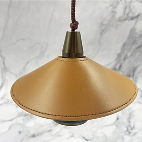 Leather Lamp Shade Fanshaped Light Cover Removable Dust-proof