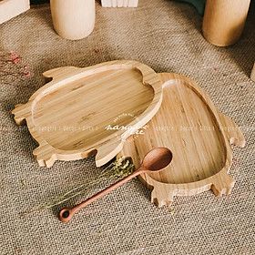 Mua Khay gỗ ăn dặm hình chim cánh cụt - Khay gỗ tre