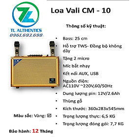 Loa Xách Tay C M audio Model CM-10 bass 25 8 nút điều chỉnh Vỏ gỗ sơn bóng mặt lưới kim loại hàng chính hãng nhập khẩu mẫu mới nhất 2024 bảo hành 6 tháng