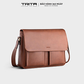 Túi Trita ( Thời trang nam dáng ngang phối ngăn đôi - Túi đeo chéo da RTN6 )