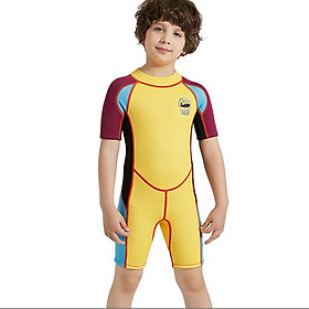 Hình ảnh Boy's Snorkeling Suit Short Sleeves One-Piece Swimwear 2.5MM Neoprene Swim Surfing Suit