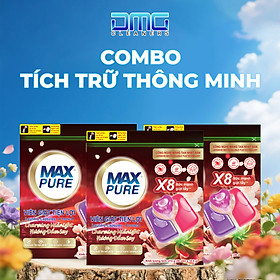 Combo Tích Trữ Thông Minh 3 Túi Viên Giặt Maxpure 4in1 Hương Đắm Say (Mỗi Túi 30 Viên) - Lưu Hương Nước Hoa (Tổng 90 Viên)