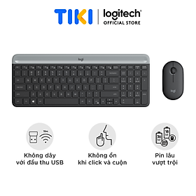 Bộ phím chuột không dây logitech MK470 Slim - Hàng Chính Hãng