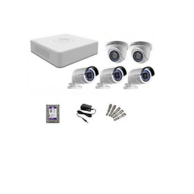 Mua Trọn Bộ 5 Camera Hikvision 720P (Gia Đình  Cửa Hàng) Hàng Chính Hãng