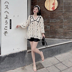 Áo Sơ mi Babydoll nữ tay lỡ trẻ trung phong cách Hàn Quốc