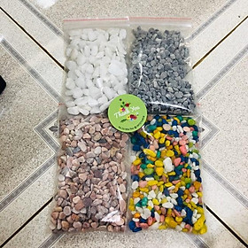 Mua Combo 1KG 4 loại sỏi trang trí màu trắng