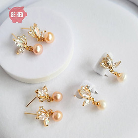 Bông tai ngọc trai nuôi nước ngọt hình bướm xinh xắn - Tặng quà 0đ - Trang sức Bé Heo BHBT463