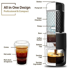 Mua Máy pha cafe cầm tay cao cấp  kèm cốc thuỷ tinh