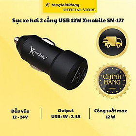 Mua Sạc xe hơi 2 cổng USB 12W Xmobile SN-177 - Hàng Chính Hãng