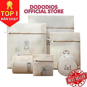 Mua Combo 6 túi giặt 3 lớp bảo vệ quần áo  đồ lót dùng cho máy giặt chính hãng Dododios