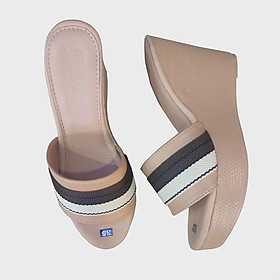 Dép Nữ Quai Ngang Đế Xuồng Da Bò Thật TiTi ĐÔ Cao Cấp 9cm DNU2076d