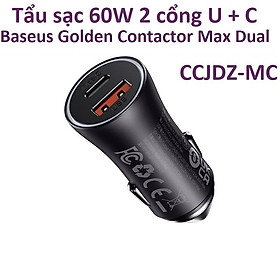 Mua Củ sạc ô tô 60W 2 cổng C + U Baseus Golden Contactor Max Dual CCJDZ-MC _ Hàng chính hãng