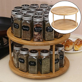 2 Tier Turntable Cabinet Organizer Spice Rack Removable Spinning Tray Organizer for Kitchen Cabinet 12 Inch 360 Degree