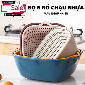 Mua Bộ thau chậu kèm rổ nhà bếp 6 chi tiết 19x19cm  23x23cm  27x27cm.