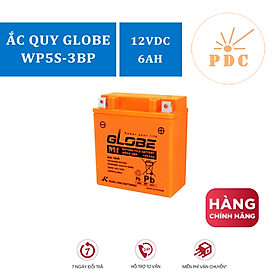 Bình ắc quy Globe WP5S-3BP 12V 6Ah dành cho xe Dream, Wave, Viva, Jupiter, Sirius