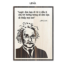 Tranh slogan câu nói nổi tiếng của Albert Einstein bằng gỗ khắc laser LEVU NT09