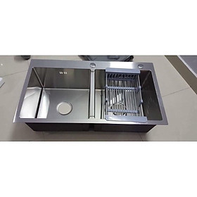 Mua CHẬU RỬA CHÉN CAO CẤP INOX 304 82*45*23 (gồm bộ xả inox 304 rổ đa năng)
