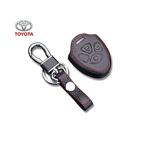 Bao Da Chìa Khóa Dành CHo Xe Toyota Hilux, Yaris Dạng Chìa Cắm (Da Thật) Logo 3D
