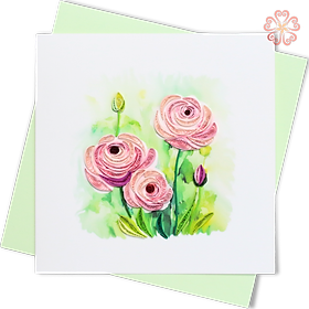 Thiệp Giấy Xoắn Nghệ Thuật - Hoa Hồng - Rose - Flowers - 15 x 15 - VN2XM115C96NN