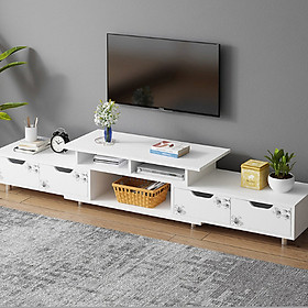Kệ TV A1966 mầu vàng, gỗ công nghiệp MDF phủ melamin (120-190)*30*36cm