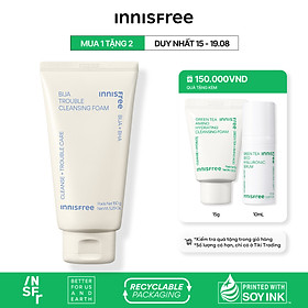 Sữa rửa mặt dành cho da mụn innisfree Bija Trouble Cleansing Foam 150g