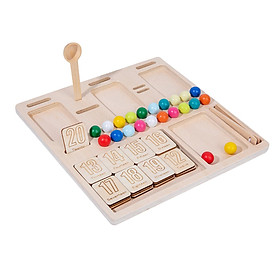 Wooden Counting Board Beads Tray Kids Learning Math Toy Educational Toys