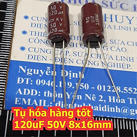 10 con Tụ hóa tụ phân cực hàng tốt 120uF 50V 8x16mm kde6954