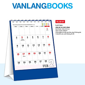 Lịch Bàn 2026 – Hoa Đá Và Cuộc Sống | Lịch Để Bàn Vanlangbooks | Mã: VLLB07 - Màu Xanh