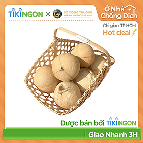 [Chỉ giao HCM] - Dừa Xiêm Xanh Bến Tre Gọt Trọc size Trung - được bán bởi TikiNGON - Giao nhanh 3H
