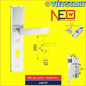 Mua Khóa tay gạt dài 260mm NEWNEO- Hợp kim nặng - Ruột khóa 1 bên chìa  2 bên chìa - Ban công