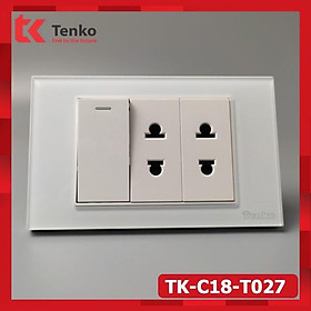 Công Tắc và Ổ Cắm Điện Âm Tường Đẹp Mặt Kính Cường Lực Cao Cấp TENKO Thương Hiệu Nhật