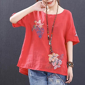 Áo bigsize thêu hoa cao cấp 8007