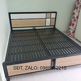 Mua Giường sắt kết hợp gỗ 1m6 x 2m