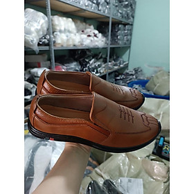 Giày lười nam da bò, đế cao su đã khâu chắc chắn, Bảo hành 12 tháng