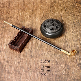 Tẩu thuốc gỗ cực đẹp kiểu dáng cổ trang dài, đầu gắn kim loại ( dài 30 -35 cm) SHOP THÀNH NHI - DÀI 35 CM