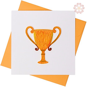 Thiệp Giấy Xoắn Nghệ Thuật - Chiếc Cúp Vàng - size 15x15cm 