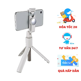 Gậy chụp ảnh 3 chân bluetooth K10 tự sướng, selfie, tự động sướng vì chưng remote, cặp xoay 360 chừng (Màu Trắng) - Hàng Chính Hãng 