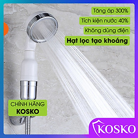 Vòi sen tăng áp Kosko không dùng điện, nhôm nguyên khối, công nghệ tia nước nano mềm dịu làn da
