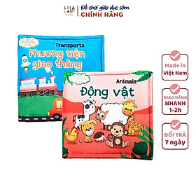 Combo 2 cuốn sách vải Lalala Baby kích thích đa giác quan