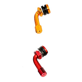 Motorcycle Car Wheel Tire Tyre Valve Stems Caps 90 Degree for Motorbike Dirt Pit bike (Gold & Red)