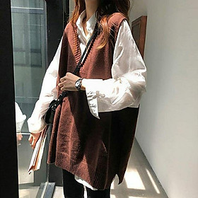 Gilet nữ trơn phong cách Hàn Quốc ulzzang
