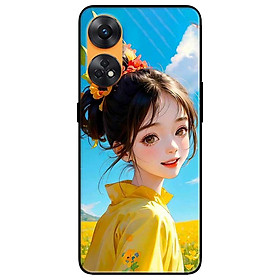 Ốp lưng cho Oppo Reno 2Z - 2F - 6Z - 7Z 5G - 8Z 5G - 8T 4G - 8T 5G - A96 5G - Thiếu Nữ Xinh Áo Vàng - Hàng Chính Hãng