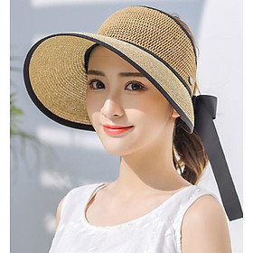 Mũ chống nắng rộng vành nửa đầu thời trang, nón chống nắng nữ phong cách Hàn