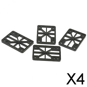 4x4 Pieces Skateboard Longboard Shock Pads Risers 0.6cm Or 0.8cm Black 6mm