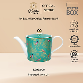 Portmeirion Sara Miller Chelsea Ấm trà sứ xanh Nhập khẩu Anh Quốc