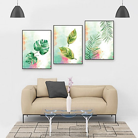 Bộ 3 Tranh Lá Có Đôi W065